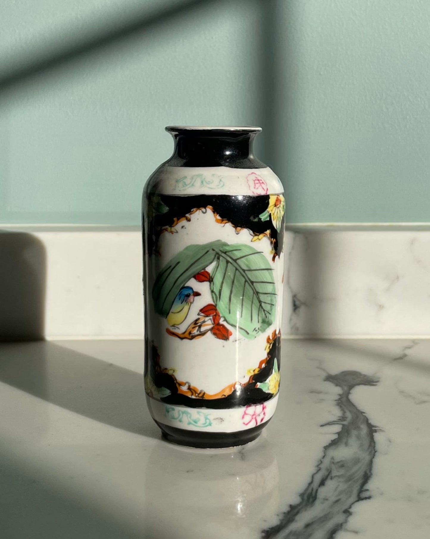 Vintage Handpainted Porcelain Chinese Miniature Vase